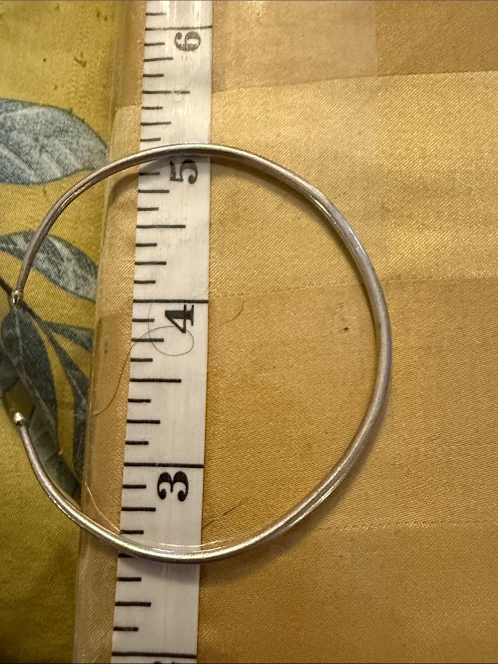 Simple Sterling-Color Rounded Bangle Bracelet - Picture 2 of 2